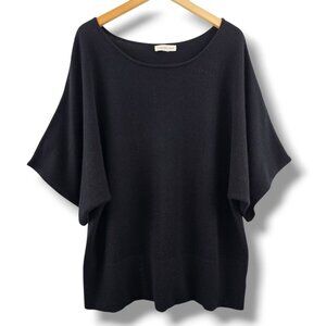 Coldwater Creek Cashmere Sweater  Black Short Sleeve Size 2X Soft Quiet Luxury
